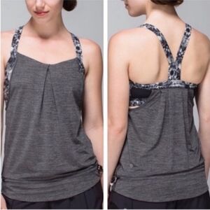 NWoT Lululemon Less Rest Racerback Tee w/ Sport Bra Lightweight Breathable Comfy